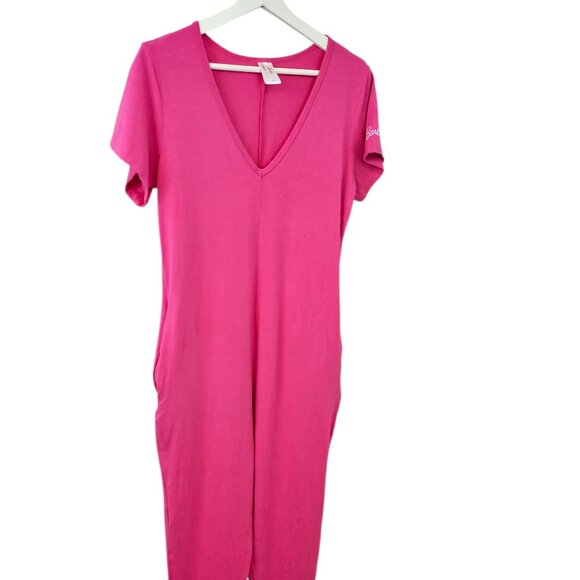 Smash + Tess x Barbie V-Neck Short Sleeve Jumpsuit Romper, Pink, Size XS - Picture 2 of 8